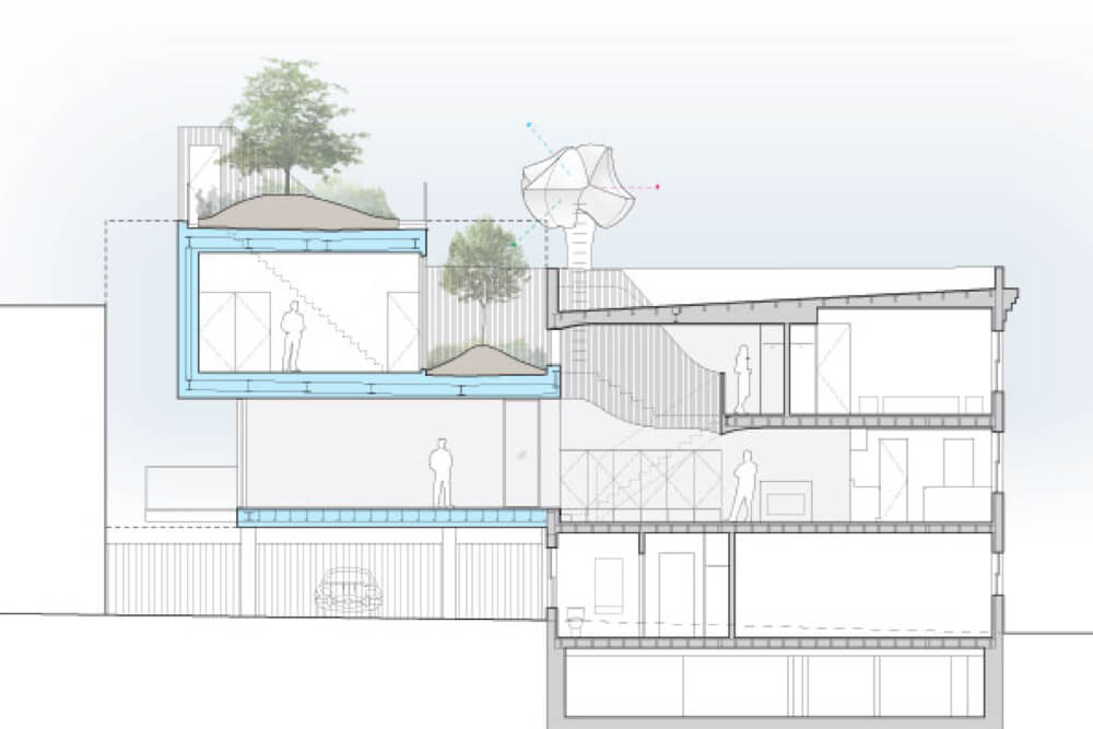 2d design rendering of a two storey-house