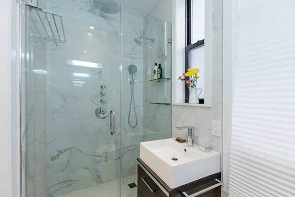 enclosed walk-in glass shower