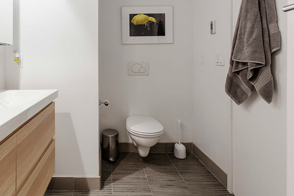 wall-mounted toilet