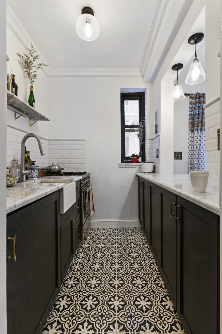 convert a rental into primary residence, kitchen, black and white