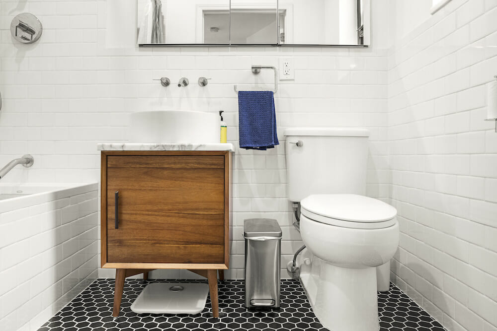 Hex Tile Bathroom Remodel Gets Creative, Hex Tile Bathroom