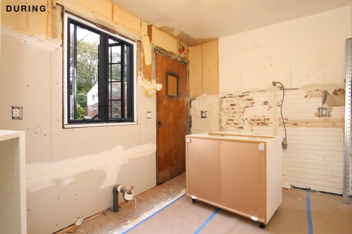 kitchen area during renovation