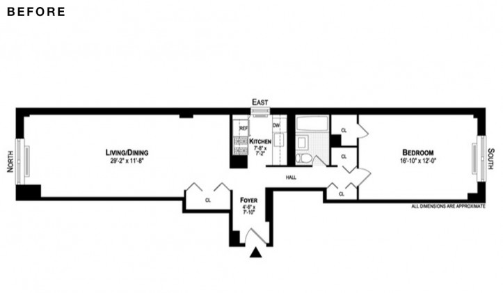 floor plan of kitchen before renovation
