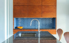 blue backsplash
