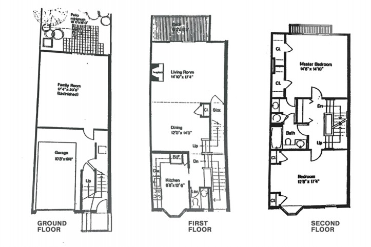 floor plan of the three floors 
