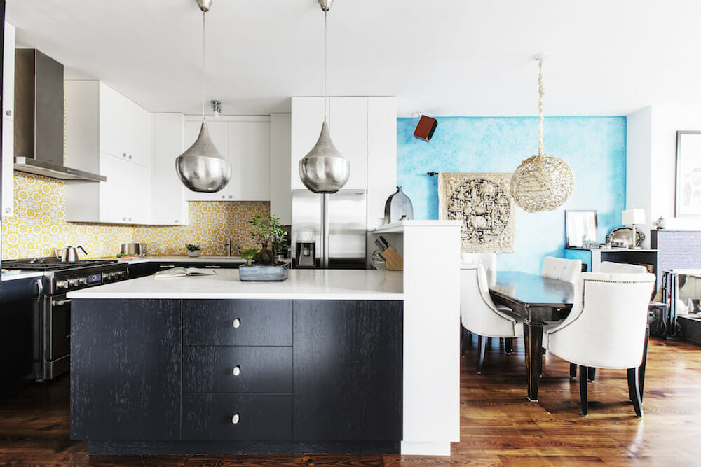 A Yellow Moroccan Tile Backsplash in a NYC Kitchen