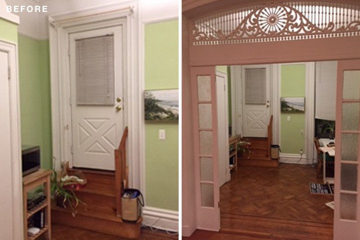 over door detailing and entrance before renovation