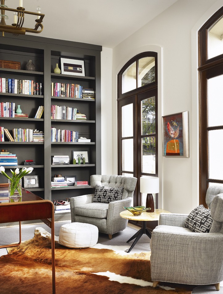 built-in, shelves, design, home