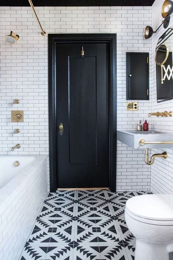 bathroom tile design, black and white bathroom, home, design, renovation