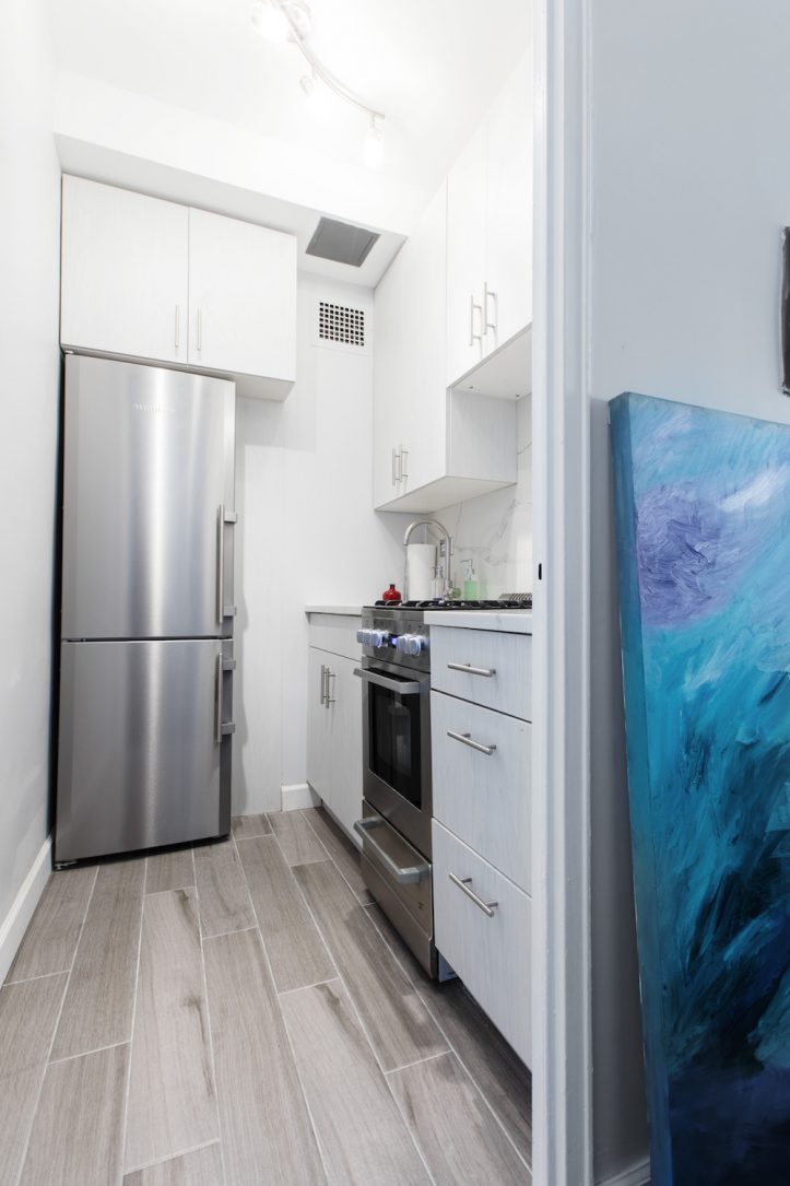studio apartment renovation, remodel, design, construction, kitchen, Murray Hill, NYC