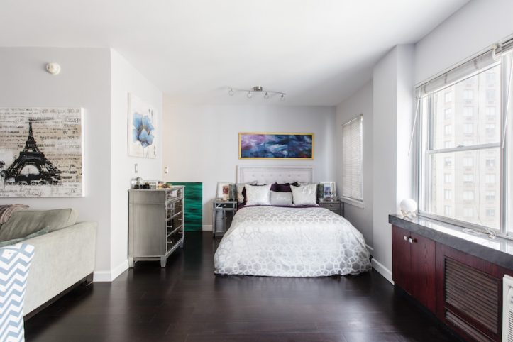 studio apartment renovation, remodel, design, construction, bedroom, Murray Hill, NYC