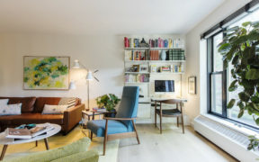 living room desk nook mid century