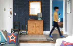 wallpaper, renovation, foyer, Kensington, entry