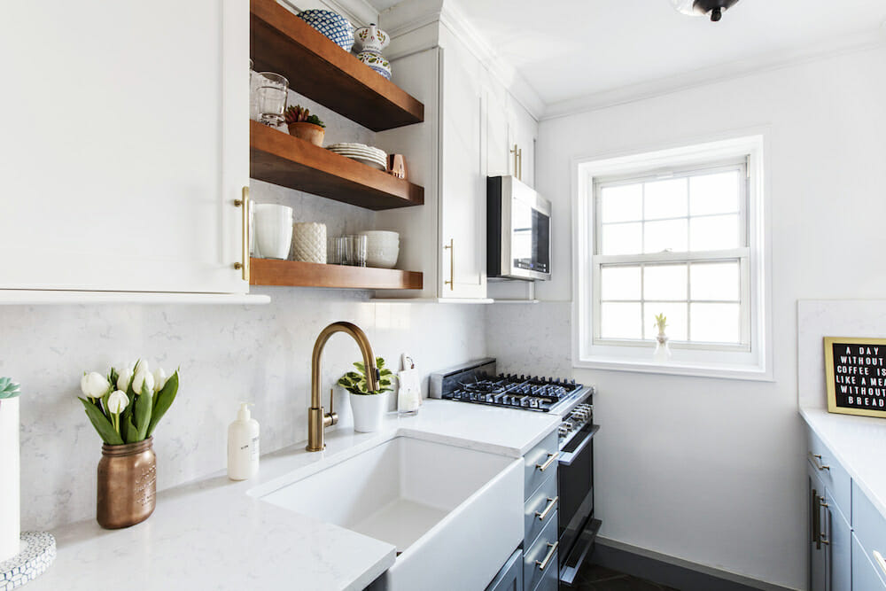 kitchen sink and shelves