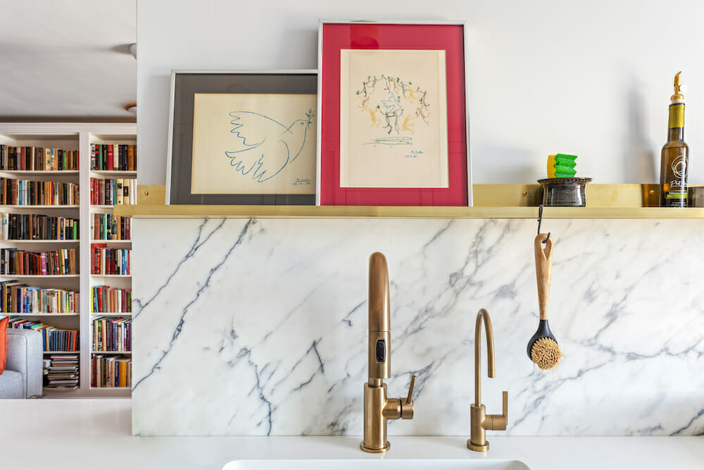 brass and marble kitchen