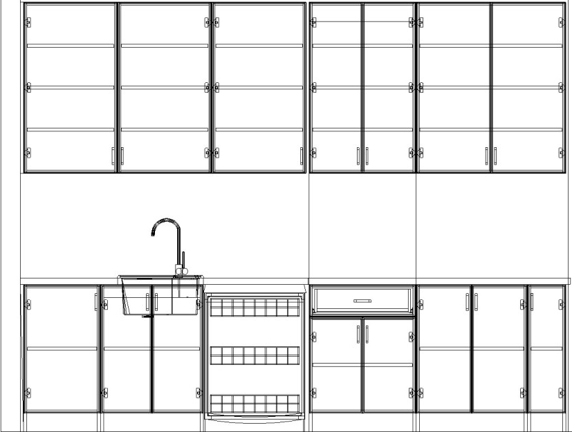 design sketch plan of a kitchen before renovation