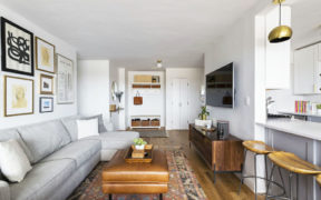 living room open to kitchen