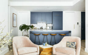 open concept kitchen and living room