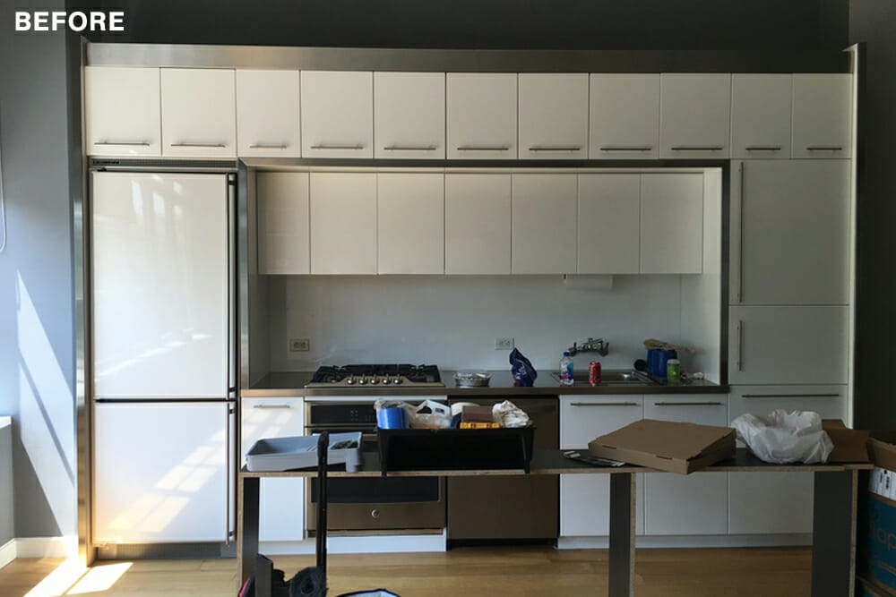 Long Island City Loft Kitchen Renovation, Ikea Refrigerator Cabinet Panel Ready Made