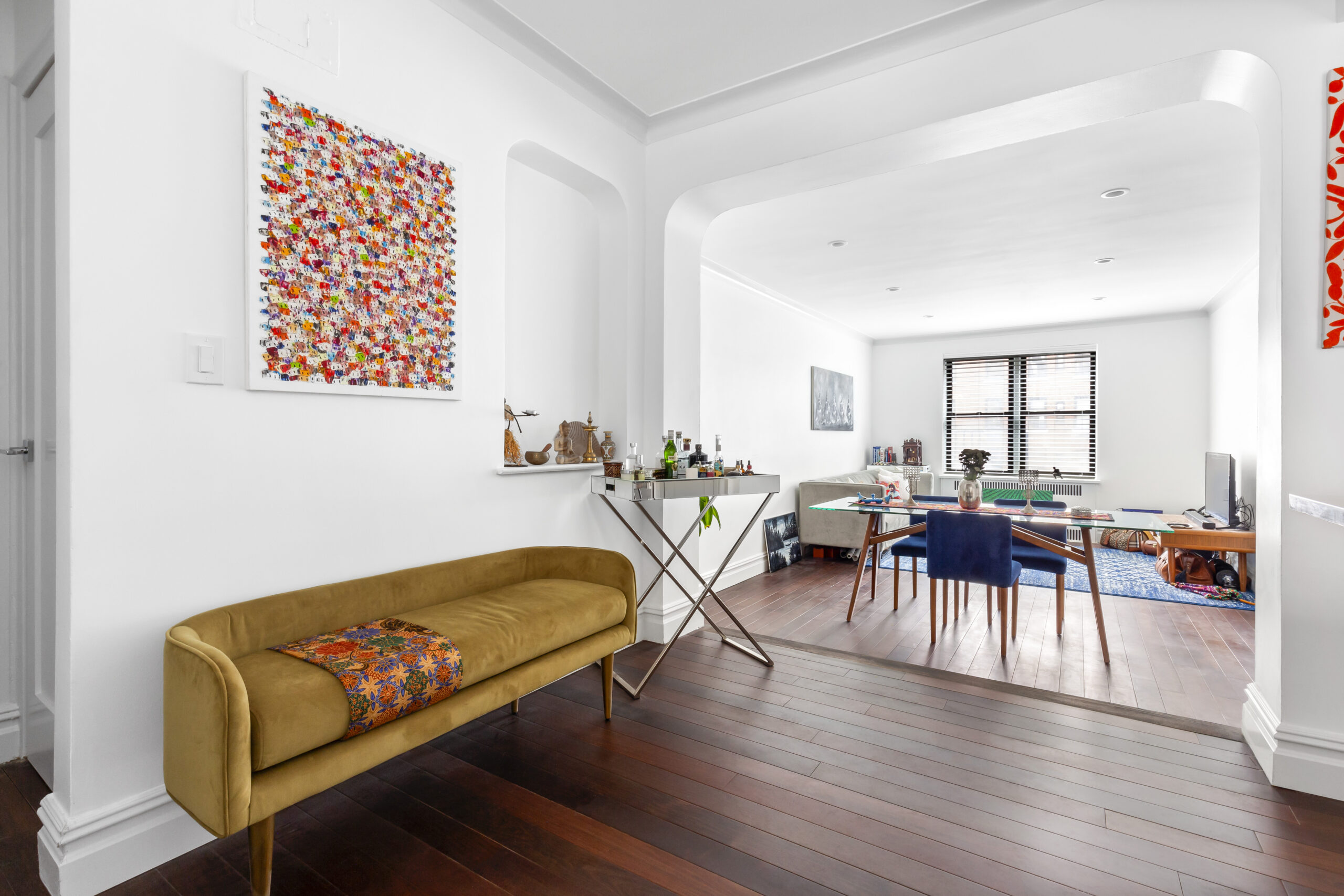 A white-walled Manhattan apartment with Brazilian walnut flooring