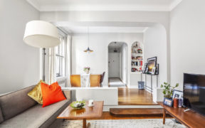 sunken living room in live in move out during renovation