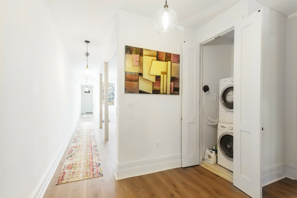 hallway and laundry space