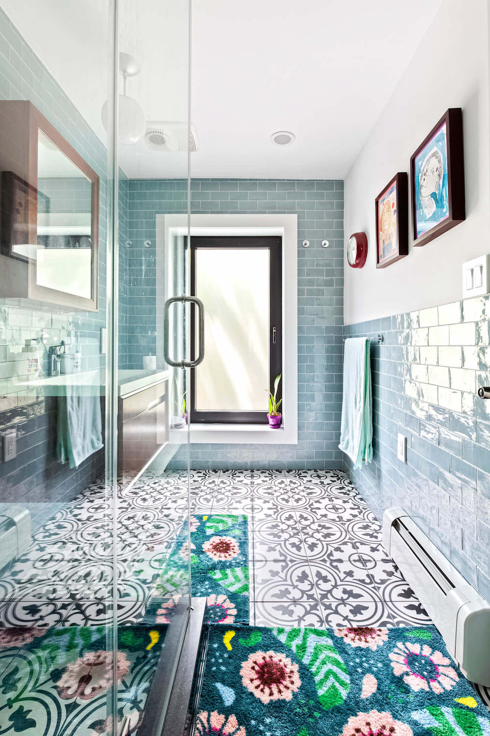 Moroccan floor tile, bathroom