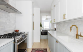 blue kitchen cabinets