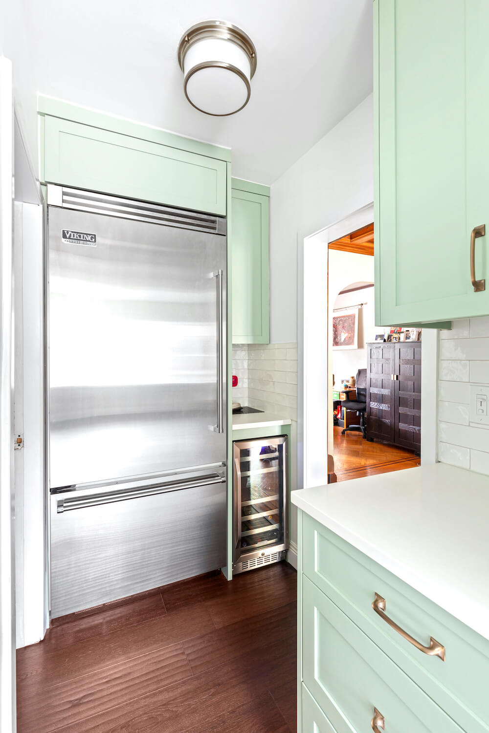 refrigerator and wine fridge