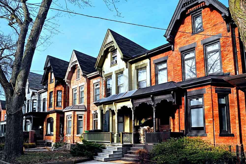 Row of 2-flats and 3-flats in Chicago, perfect for conversion to single-family homes