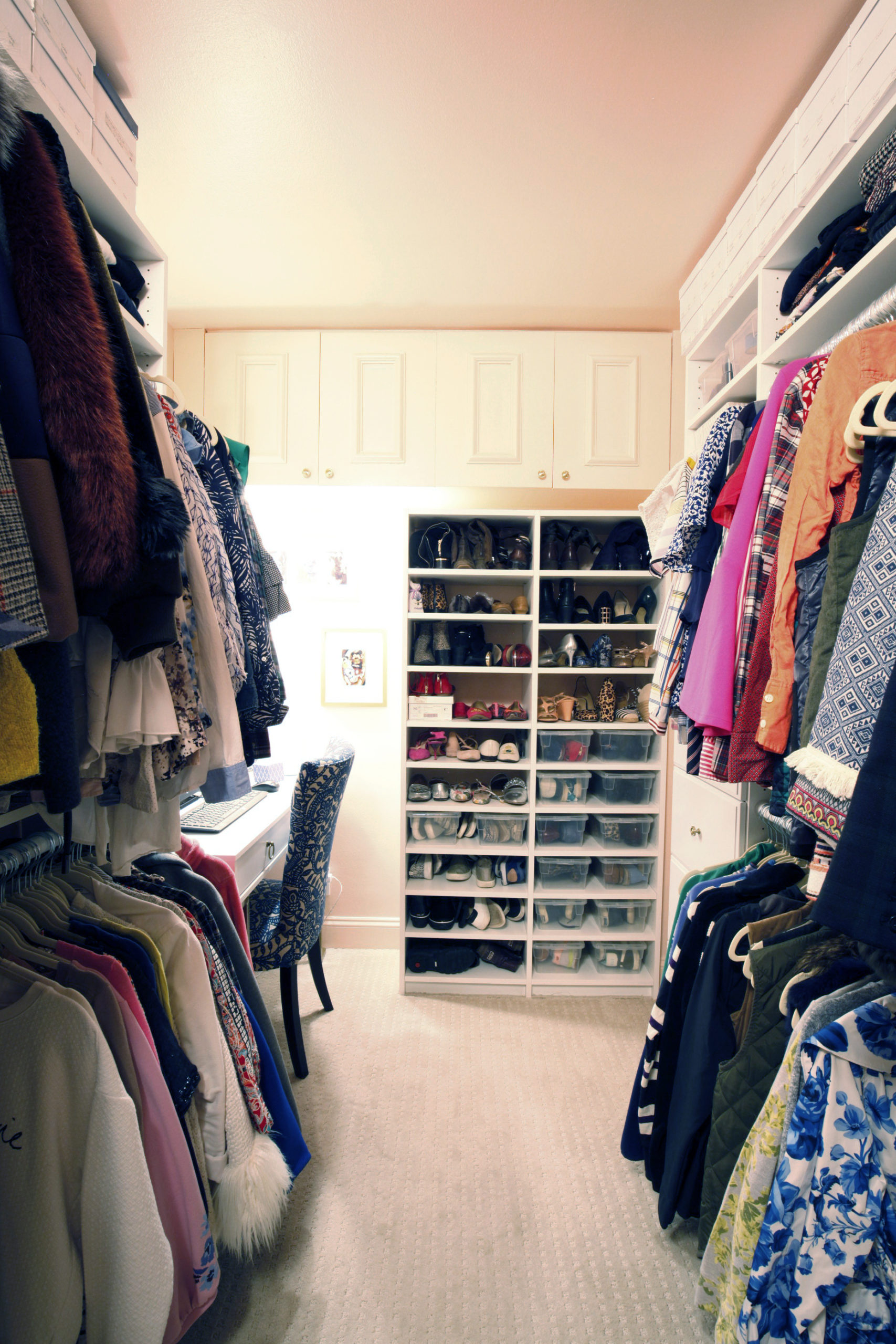 a walk-in closet adds work from home space