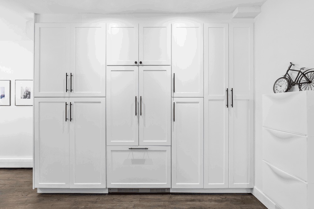 Storage Cabinet Kitchen Pantry White Garage Organizer Linen Cupboard Doors Tall 