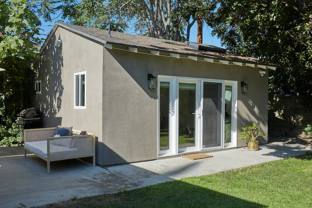 garage exterior home and ADU remodel in Los Angeles