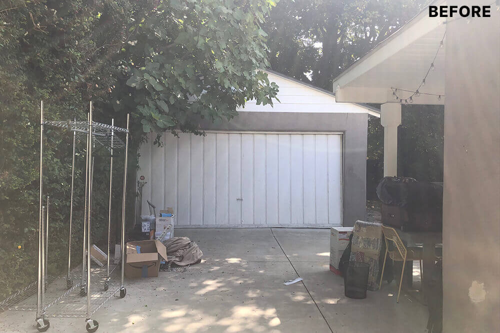 garage before photo home and ADU remodel in Los Angeles