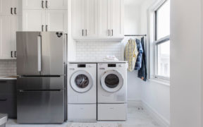 washer and dryer in the kitchen