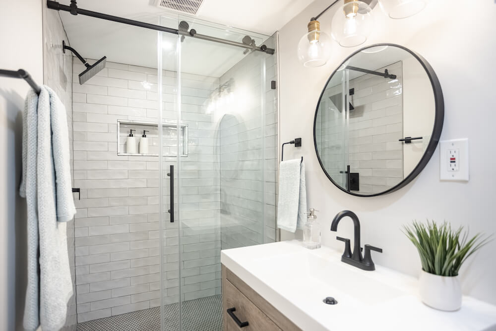 An Arlington Basement Bathroom Remodel, Basement Bathroom Shower Installation