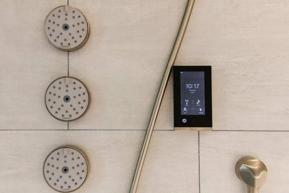 Image of smart home technology in a shower