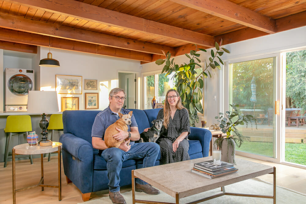 Image of Los Angeles homeowners sitting in living room
