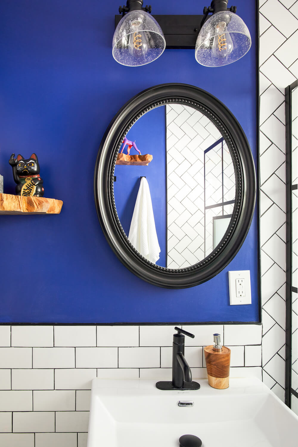 Yves Klein blue bathroom remodel in los angeles