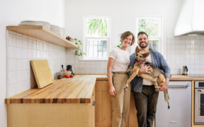 renovating homeowners in kitchen remodel in historic filipinotown los angeles with butcher block countertops