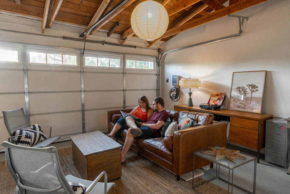 Natural toned garage living room