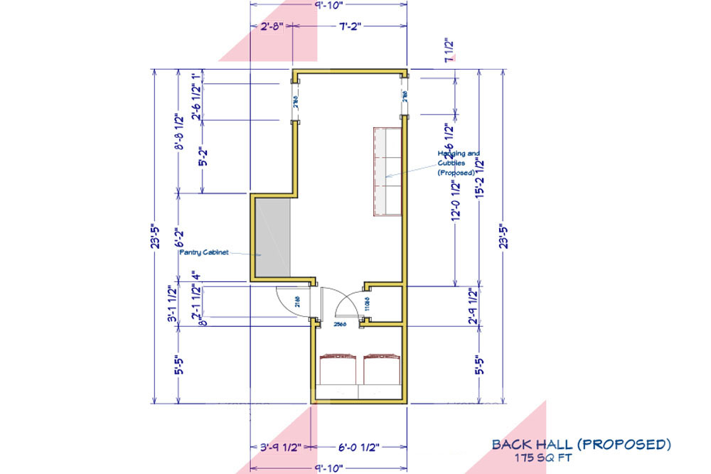 Floor plans for the back hall