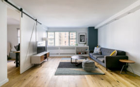 Apartment with hardwood flooring