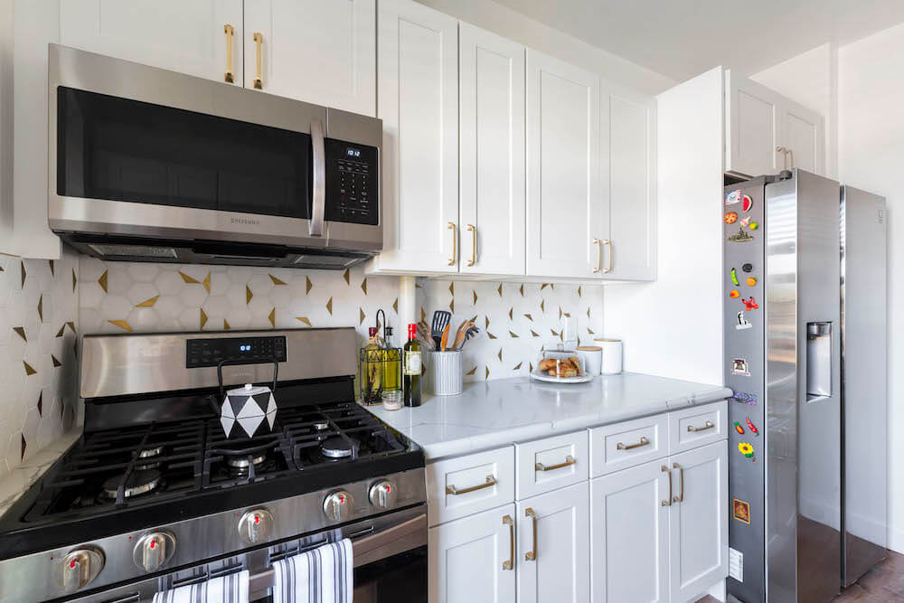 Kitchen remodel with white cabinets