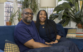 portrait of Bed-Stuy Brooklyn homeowners after kitchen remodel