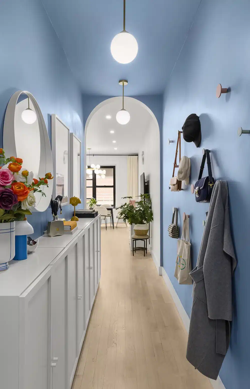Blue entryhall in an Apartment Remodel on the Upper East Side