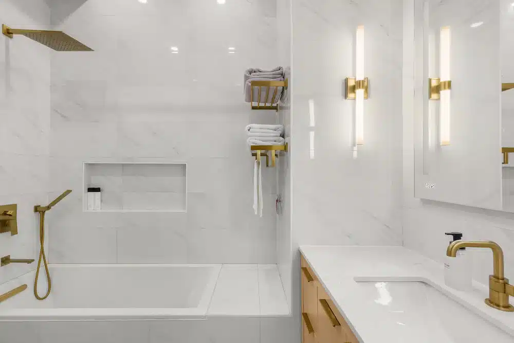 Marble bathroom in an Apartment Remodel on the Upper East Side