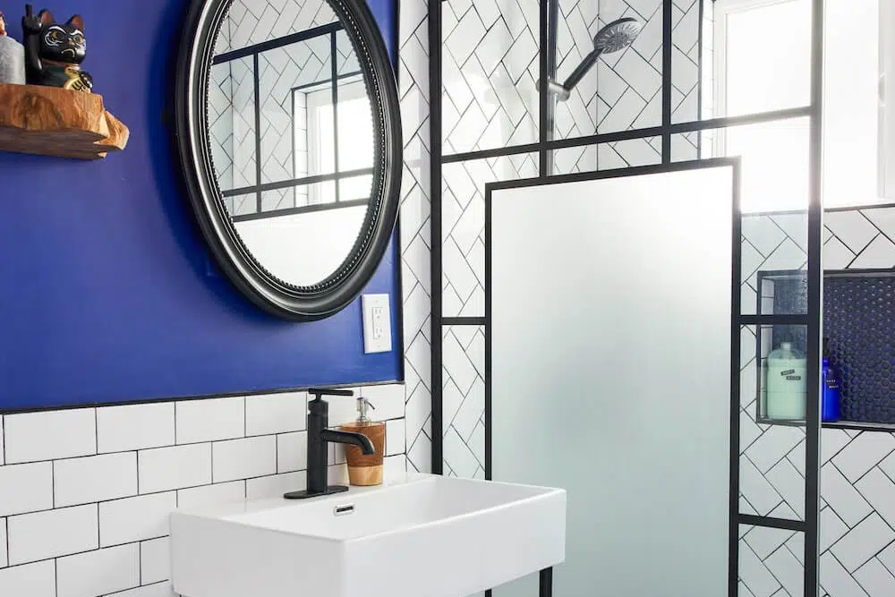 A Bright Blue Bathroom Remodel (Plus Walkout Deck) in Los Angeles