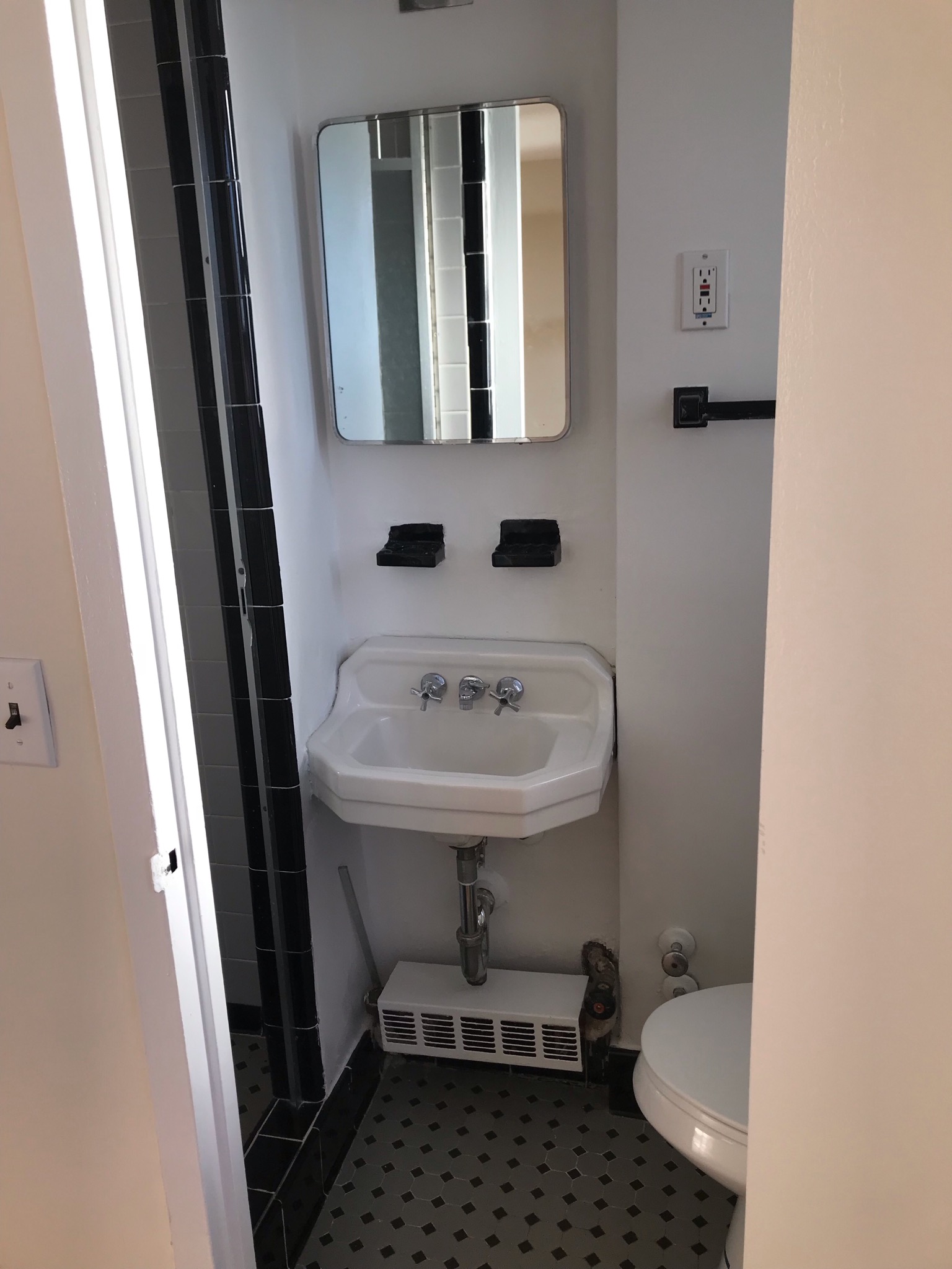 Small bathroom before renovation in Hudson Heights